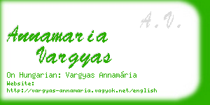 annamaria vargyas business card